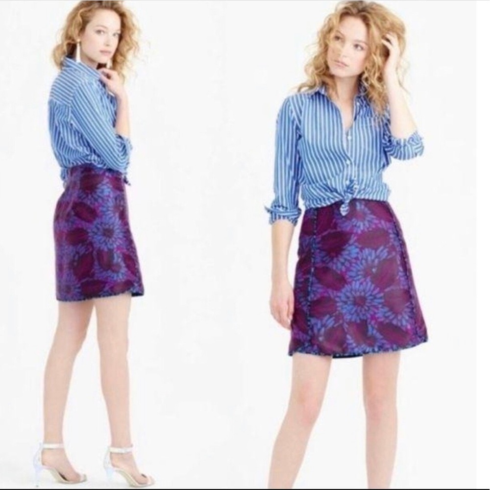 Jcrew casual Mini Skirt  Jackard fabric violet